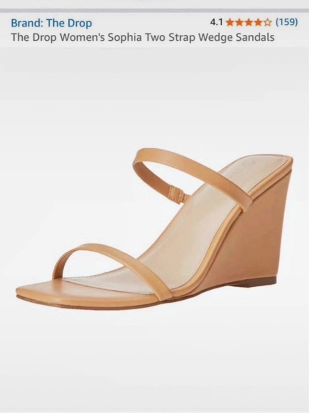 The Drop Sophia Two Strap Wedge Sandals Brown & White US 7.5